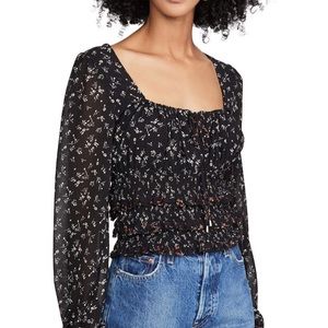 NWOT Free People Black Lolita Blouse